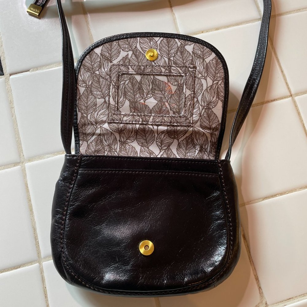 HOBO Black Leather Crossbody Purse with Flap